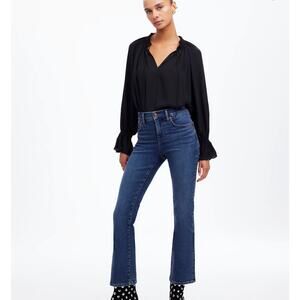 NWT Madewell Petite Kick Out Crop Jeans In Lenoir Wash Size 32P